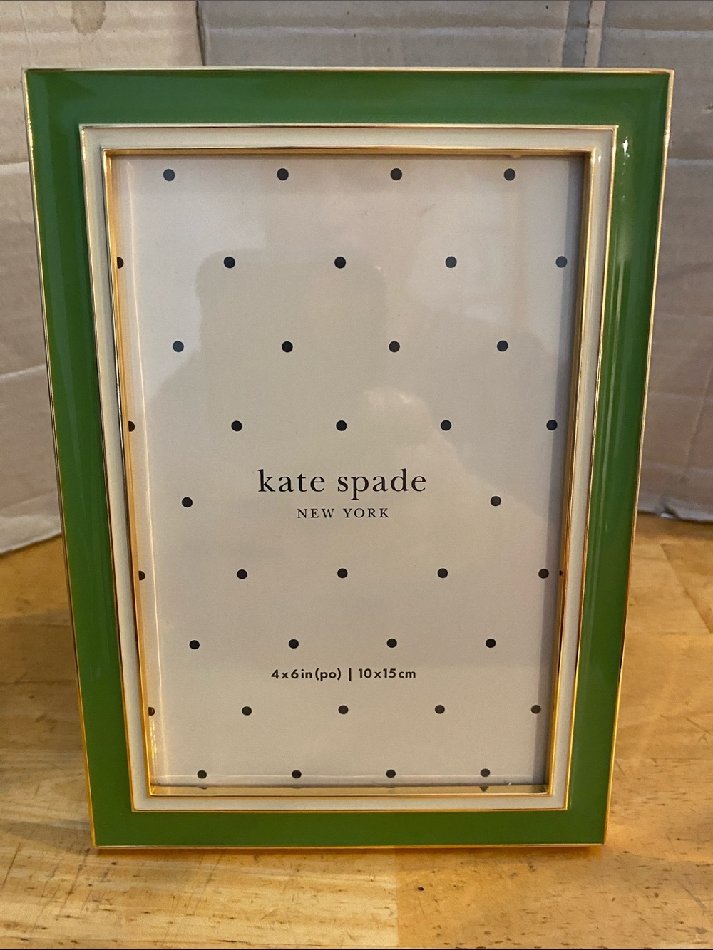 kate spade Lenox Green and Gold Glossy 4x6 Photo Frame NWT